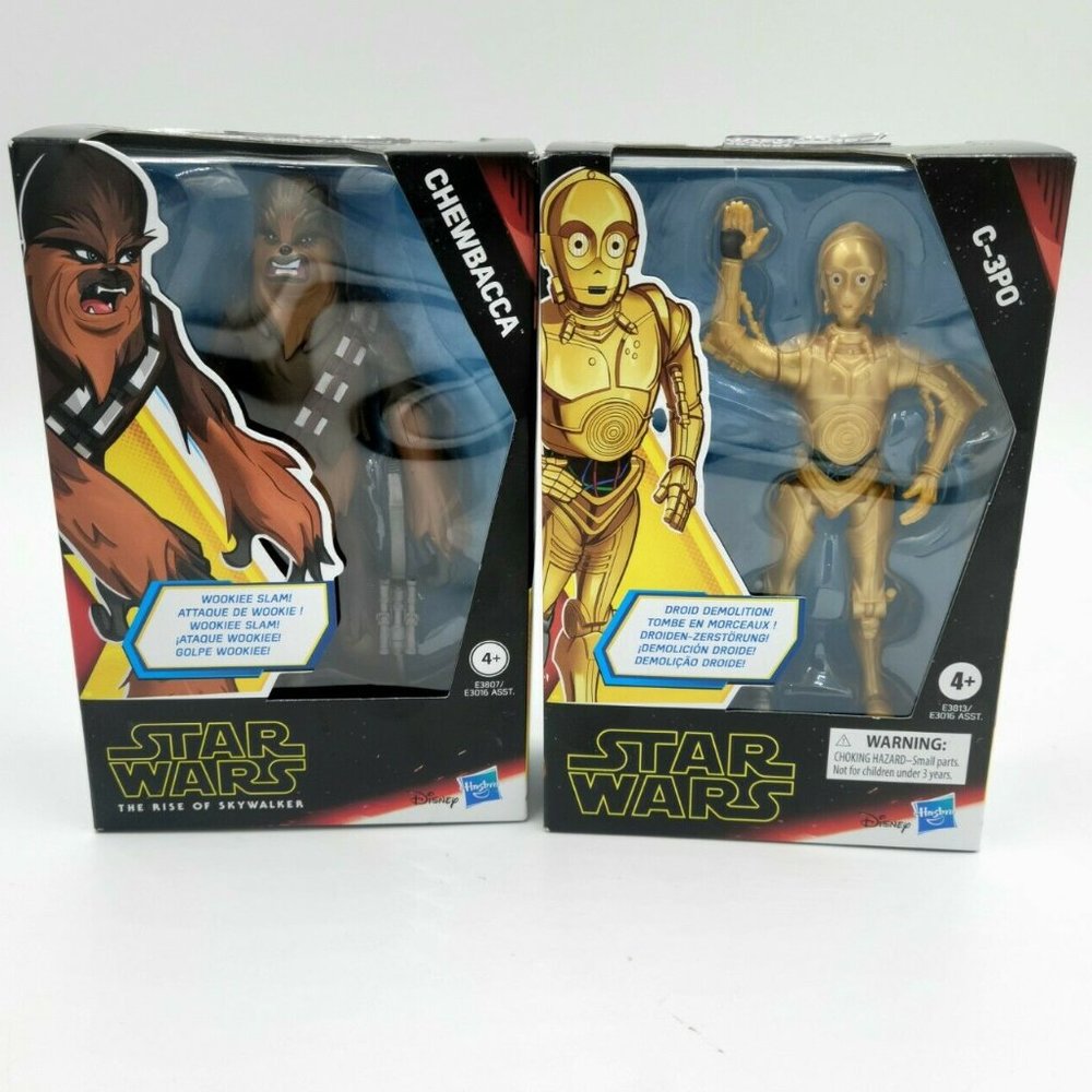 STAR WARS Galaxy Of Adventures C-3PO 5" and Chewbacca Action Figure, New!!!